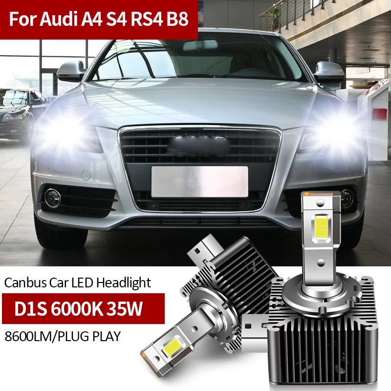 

2PCS D1S 35W Canbus Car LED Headlight Bulbs Replacement Original Xenon HID Bulb For Audi A4 S4 RS4 B8 2008 2009 2010 2011 2012