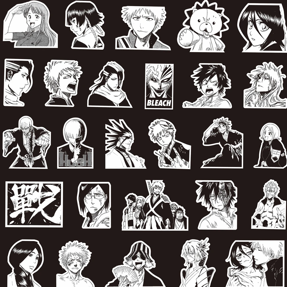 10/30/75PCS 재미있는 애니메이션 블리치 방수 낙서 스티커 노트북 컴퓨터 자동차 전화 케이스 운반 케이스 기타 방수 스티커