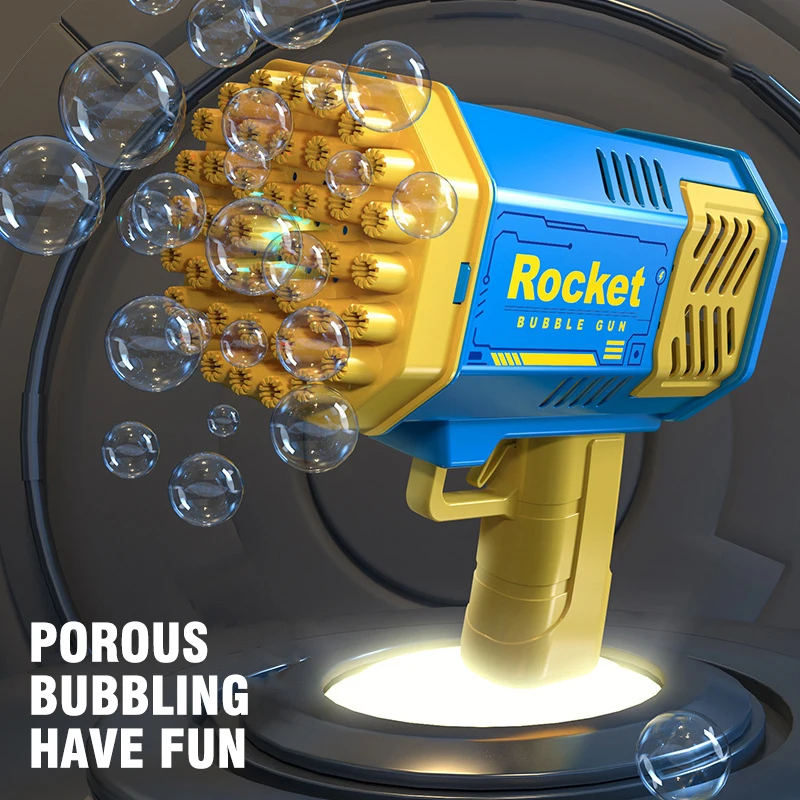 40 Holes Electric Rocket Bubble Gun Automatic Blowing Soap Maker Machine Toy Kids Outdoor Fight Fantasy Toys For Boys Game Gift 4