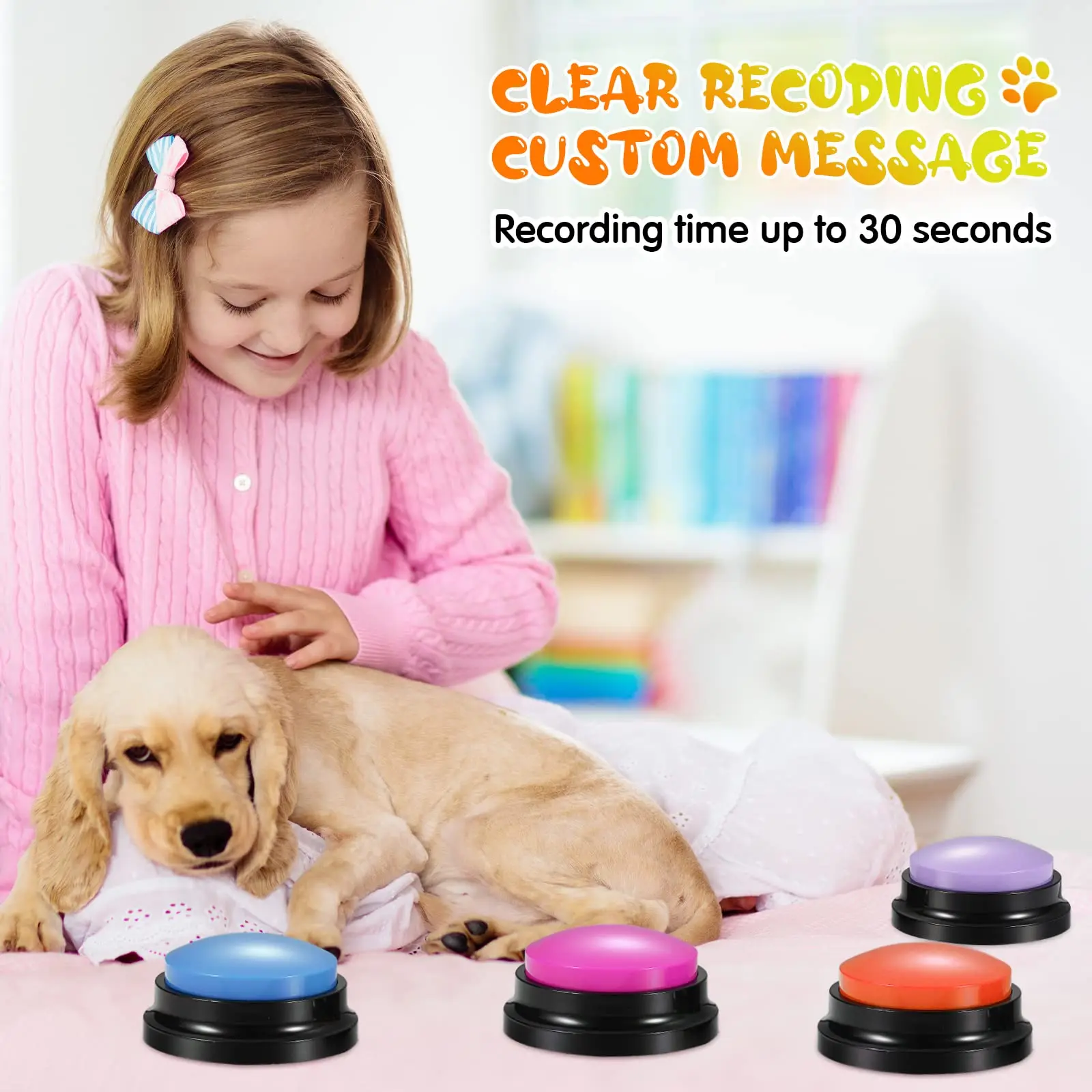 Pulsante di registrazione vocale a 10 colori Pulsanti per cani 30