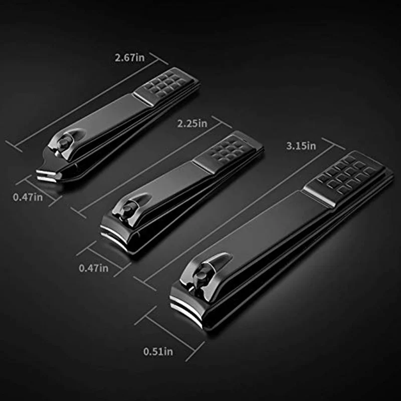 3pcs/Set Professional Nail Clippers Set Stainless Steel Toe Manicure Cutters Tools Pedicure Scissors Foot Care Accessories