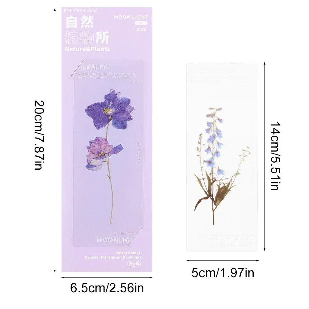 Floral Painting Bookmark Retro Flower Bookmark Bookmarks Stationery Supplies 5 Pcs/set Natural Plant Flower Leaves Series Bookmark PVC Reading Book Mark Book Page Marker Stationery Supplies Kawaii