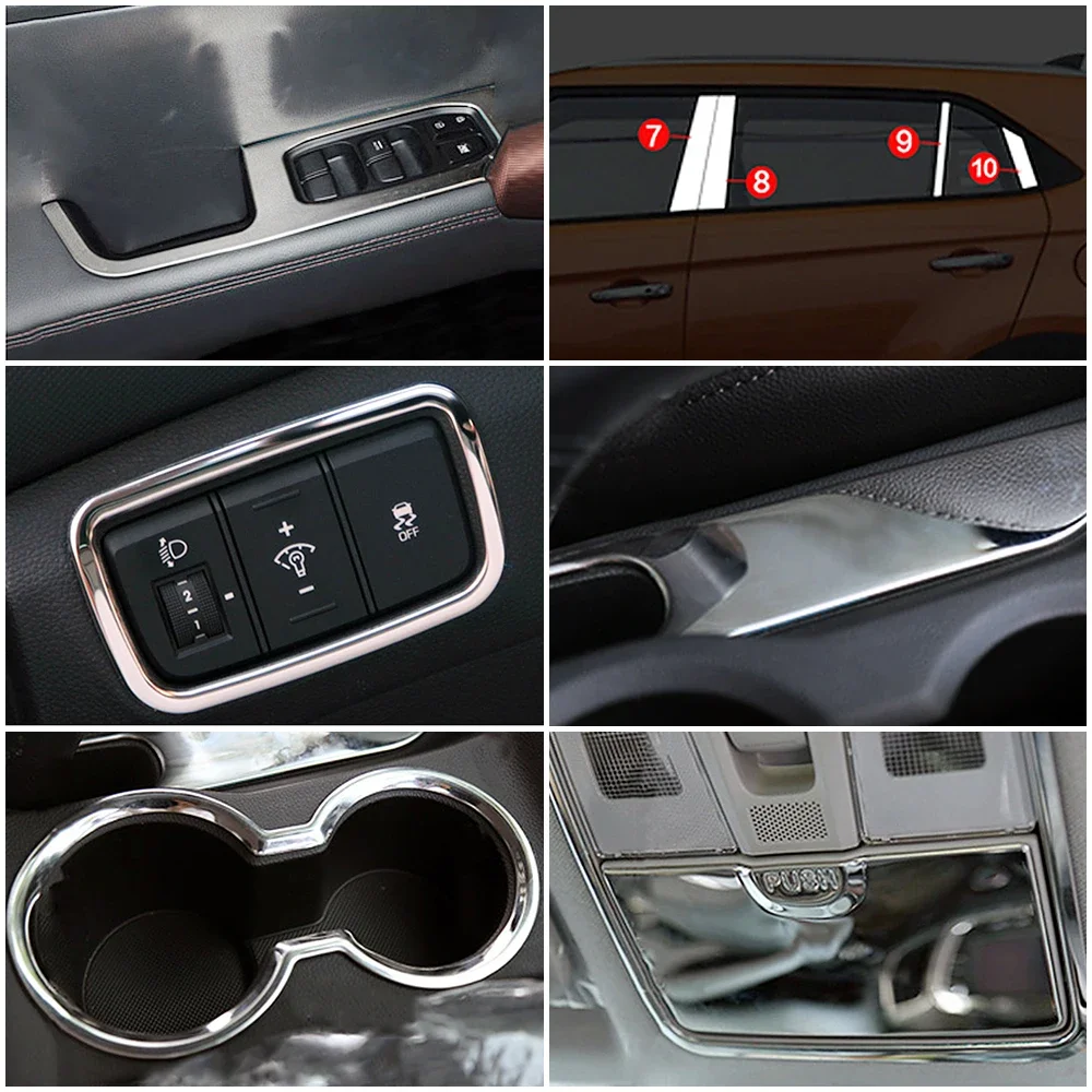 Hyundai Creta IX25 Window Pillar Lift Mirror Headlight Switch Reading Light Gear Shift Panel Water Cup Holder Trim
