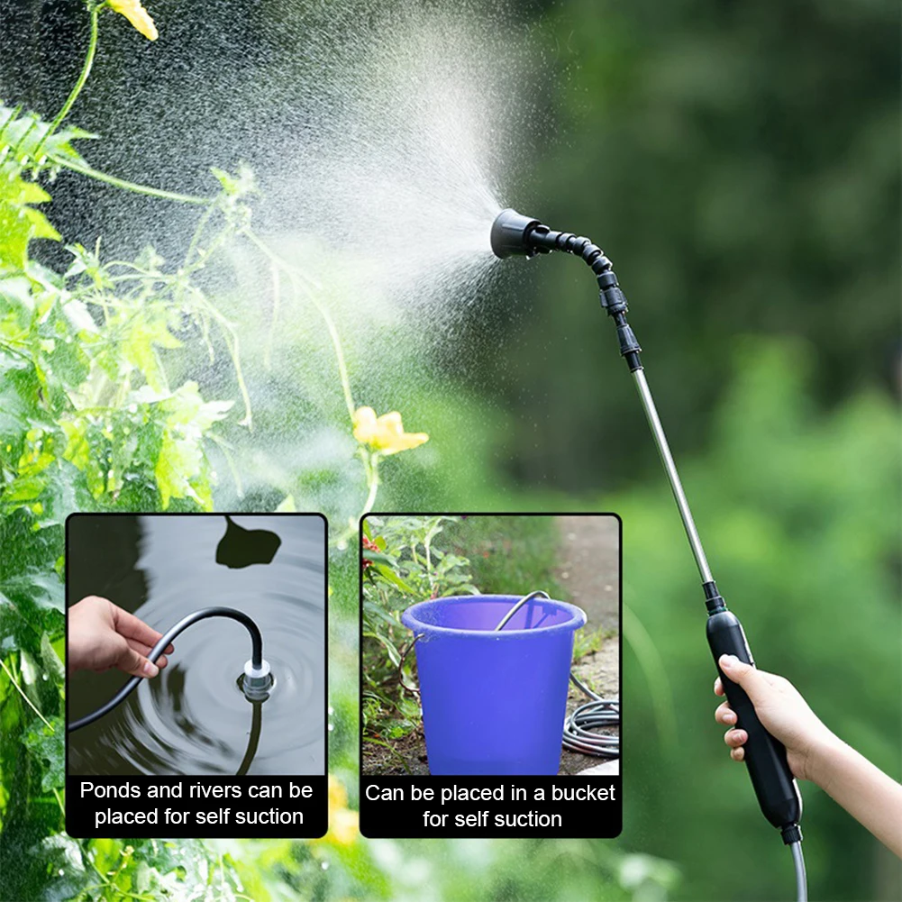Electric Plant Sprayer Rechargeable Garden Sprayer with Telescopic Wand Plant Mister Sprayer with 2 Nozzles and 2/4/6/10M Hose