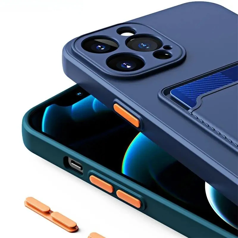 Universal Card Holder Wallet Shockproof Silicone Phone Cover