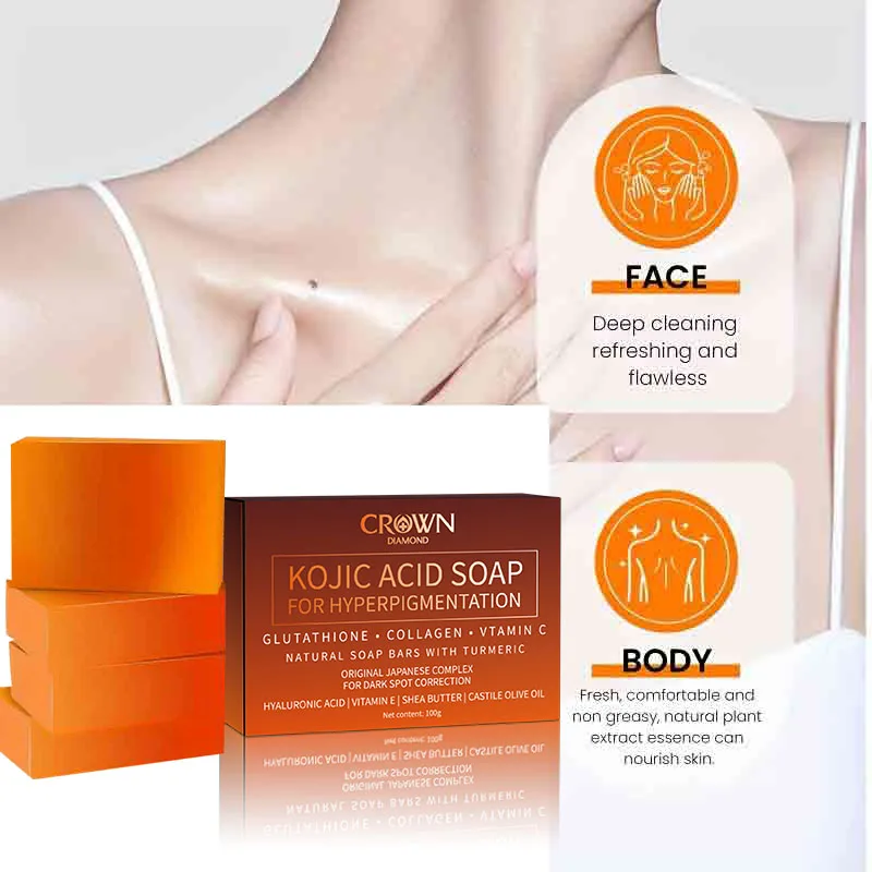 Kojic Acid Soap 1/6Pieces Face Body Bath Soap Safe Natural for Men Women Glowing Hydrated Blackheads Removal Makeup