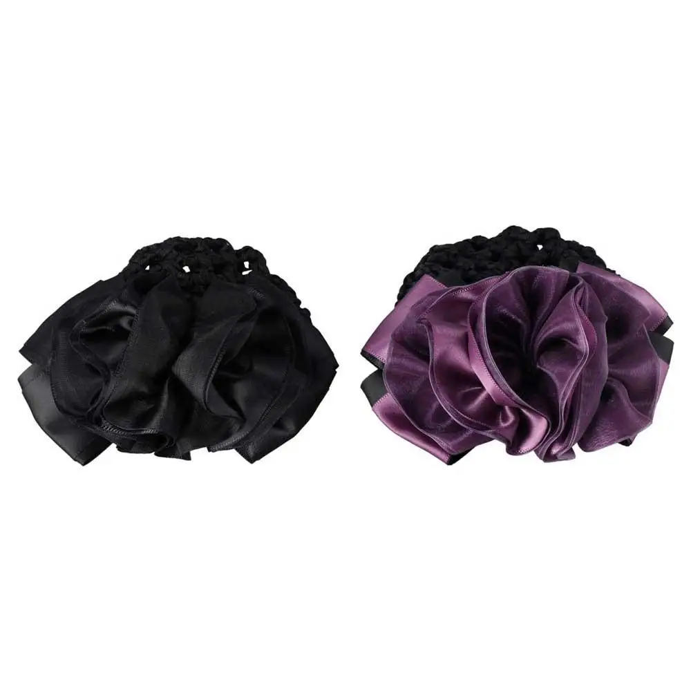 Hairpins Ponytail Clip Nurse Hair Clip Female Headwear Hairgrips Cover Net Floral Spring Clip Korean Bun Snood Ponytail Clip