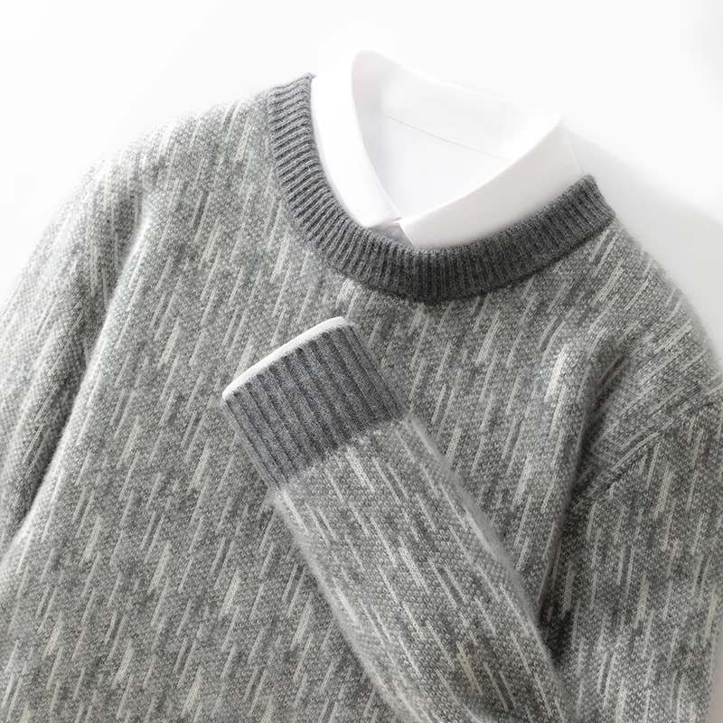 Retro Twisted Wool Knitted Bottoming Shirt Men's High Lapel 100 Pure Cashmere Sweater Autumn And Winter New Thickened Slim 4