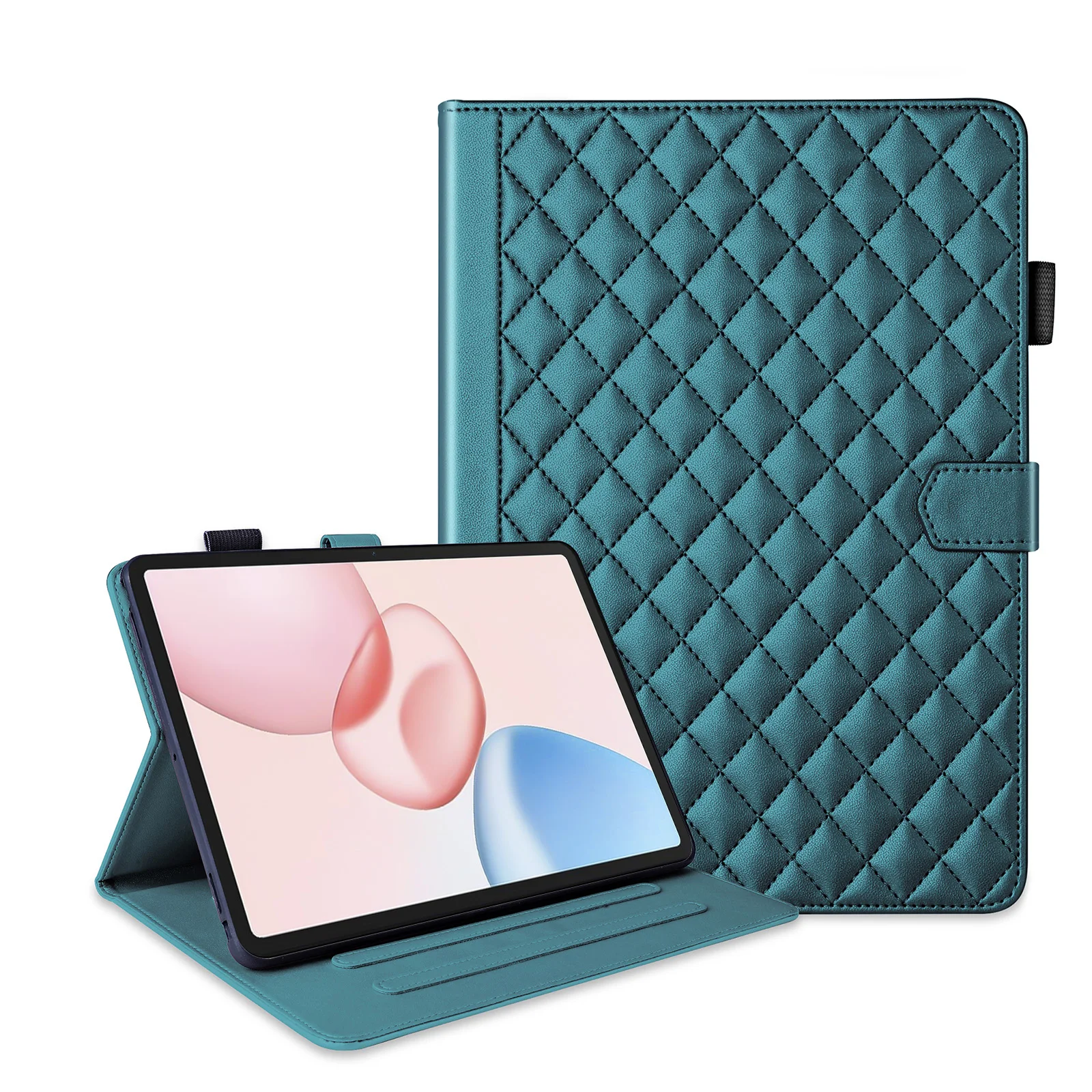 Premium Leather Wallet Stand Case for Tablets - Elegant Book Cover with Adjustable Stand