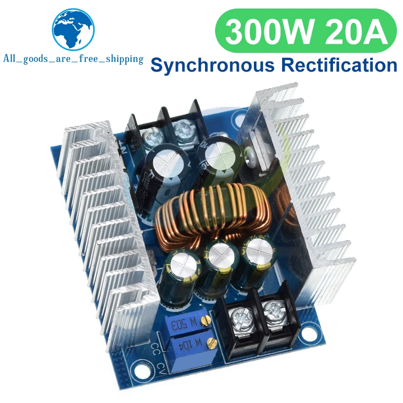 300W 20A DC-DC 벅 컨버터 스텝 다운 모듈 정전류 LED 드라이버 전력 스텝 다운 전압 모듈 전해 커패시터