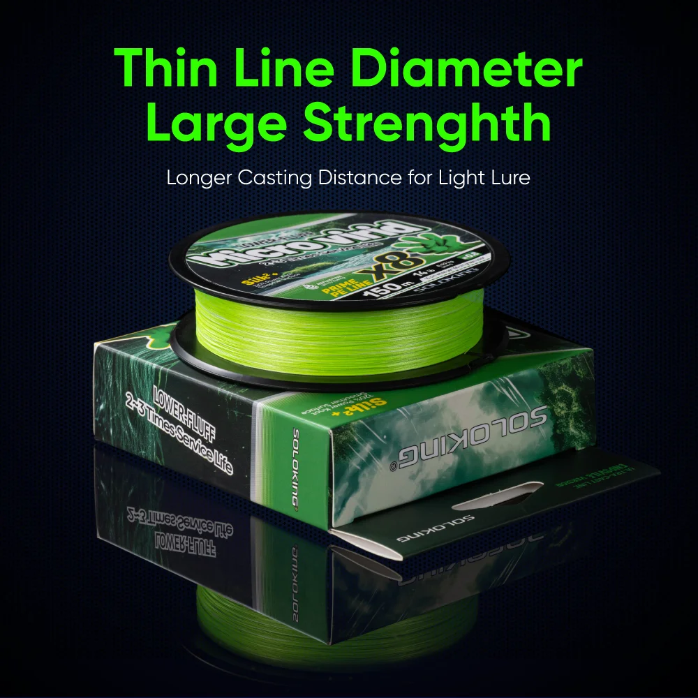 SOLOKING NEUE geflochtene Angelschnur X8 Stränge 100 m/150 m super glatte PE-Schnur Multifilament 12 lb-40lb Süß-Salzwasser-Angelschnur – Detail 12