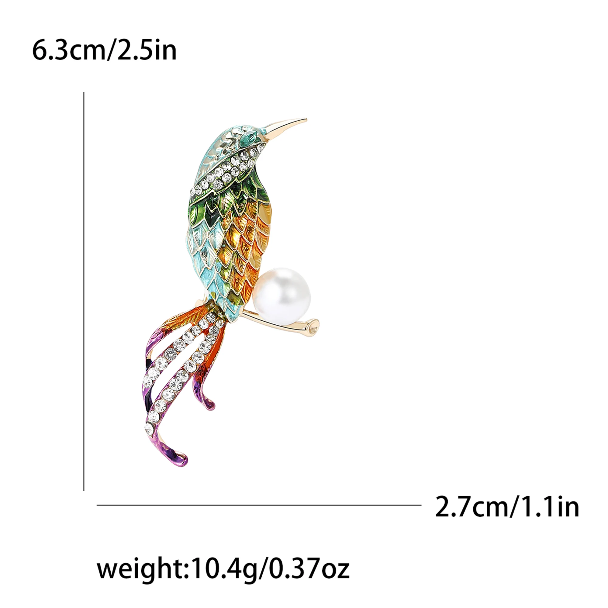 Animal Brooch Classic Rhinestone Bird Brooches for Women Unisex Pearl Banquet Party Backpack Gifts Jewelry Accessories
