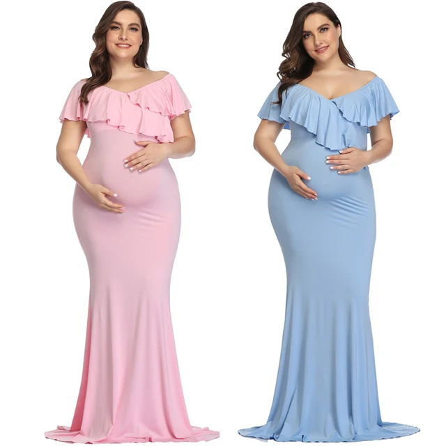 Новые платья для беременных Фотография реквизит для беременных элегантное красивое хлопковое платье для беременных длинное платье 1