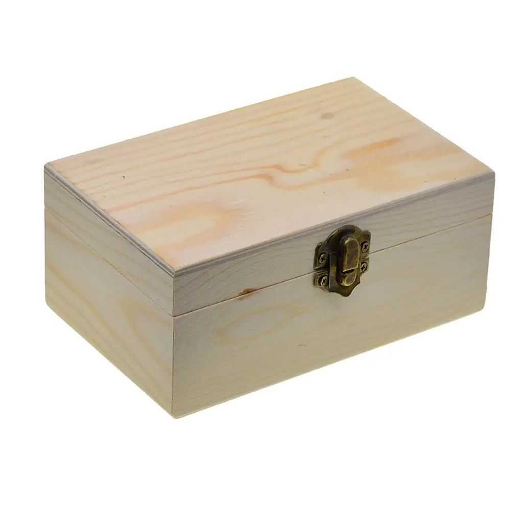 Large Storage Wood Box Case for Jewel Small Gadget Gift Memory Keepsake for necklace bracelet bangle earrings charms 15cm