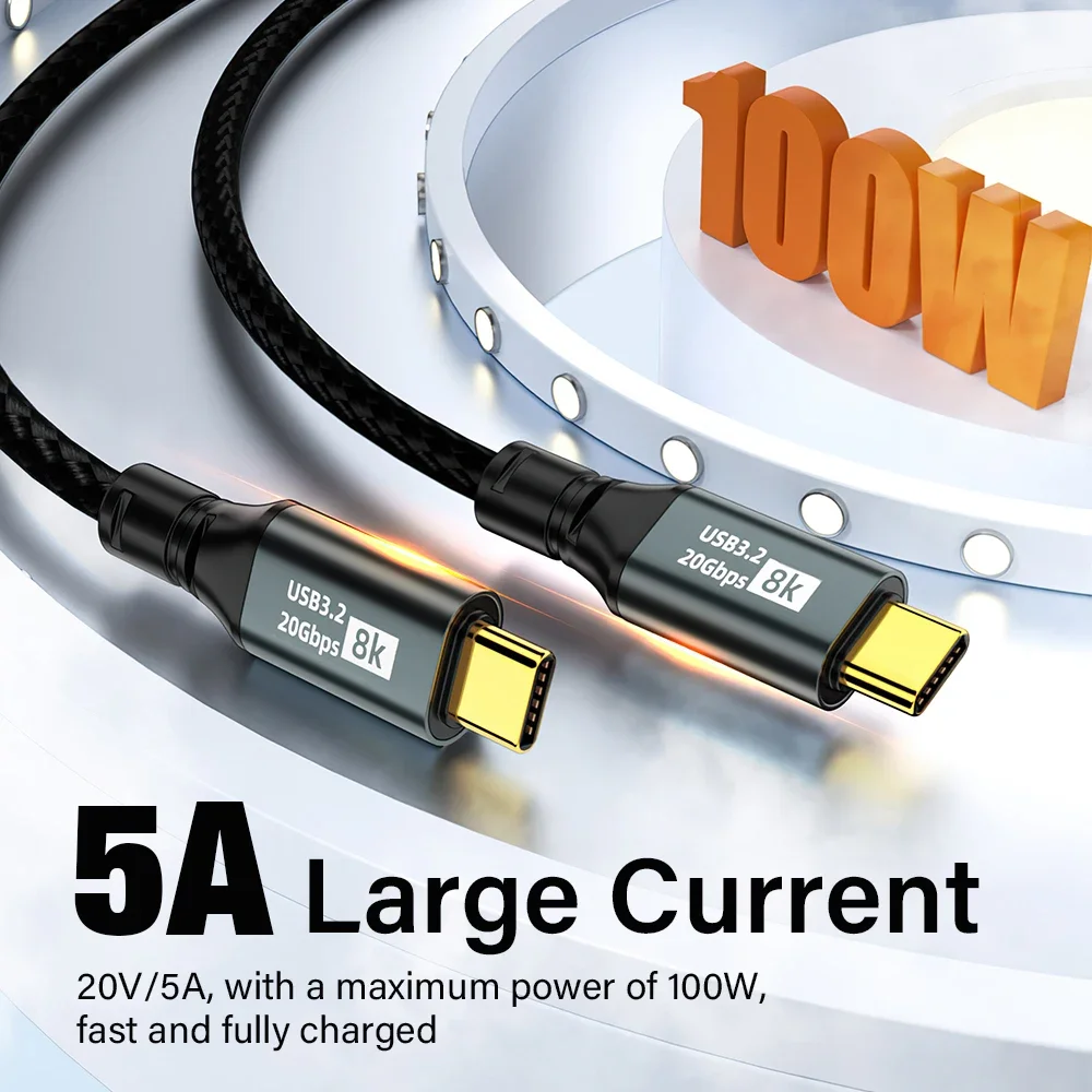 รูปสินค้า สาย USB-C 20Gbps รองรับ Thunderbolt 3 สำหรับ iPhone 15 Pro Max และ MacBook