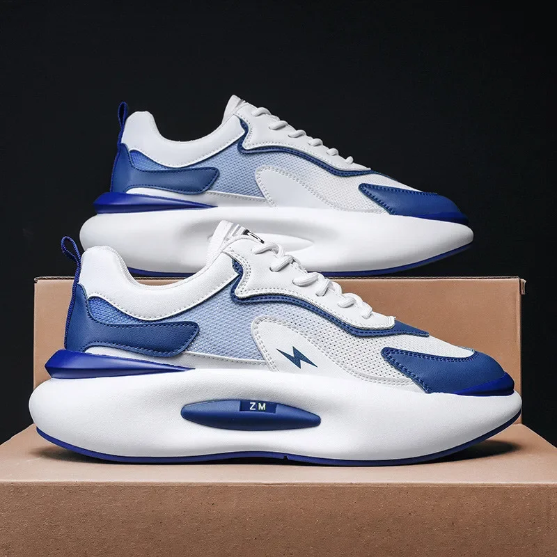 Sports shoes 2024 New men's running shoes Low cut thick sole trend casual  Korean versatile breathable men's shoes sneakers 3