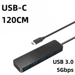 High - Speed 4 - Port USB 3.0 Hub with Extended 120CM Cable (USB - C 120CM - USB3.0)