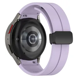Magnetic Silicone Watch Band with Adjustable Strap - Watch 4 Classic 46mm (Dark purple mystical)