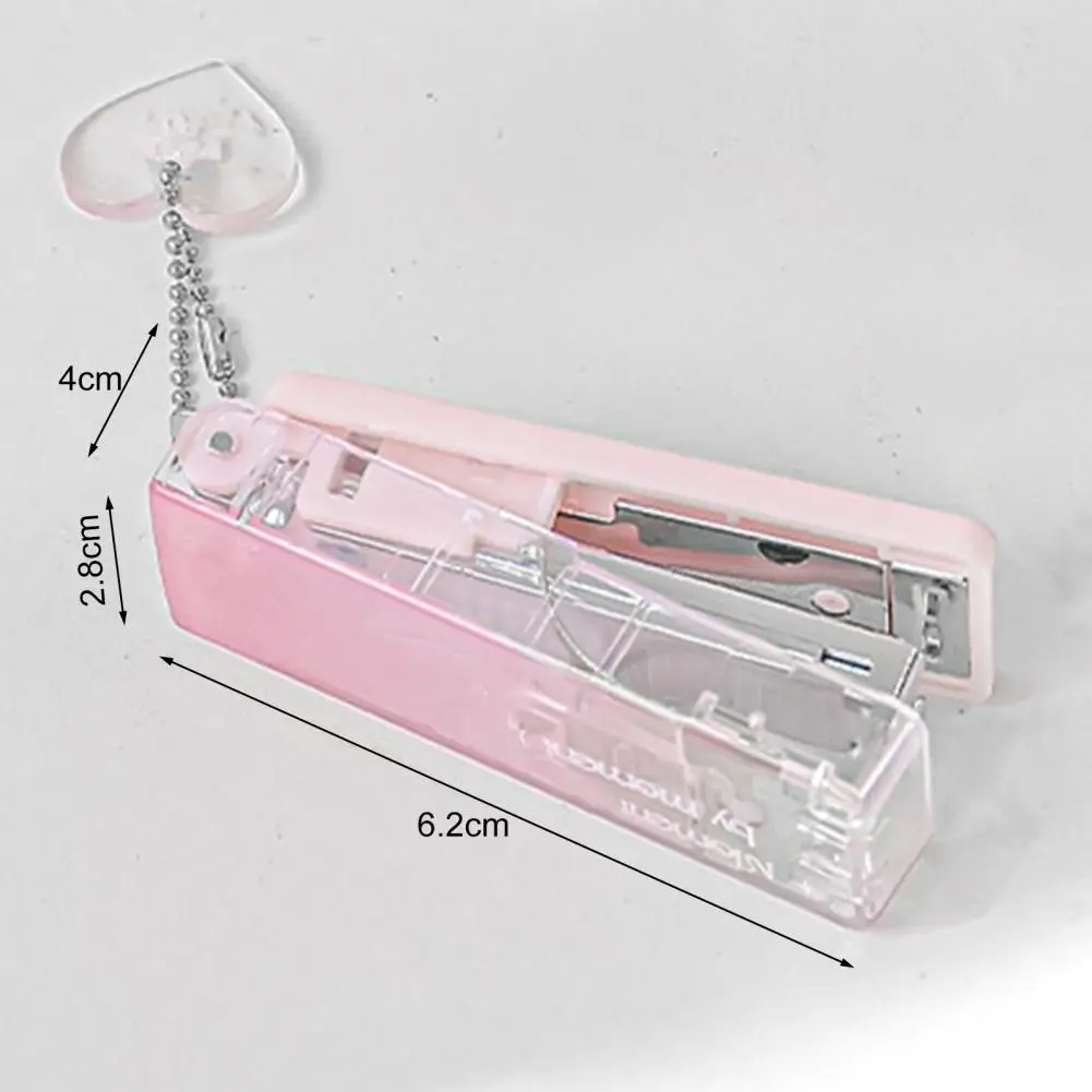 휴대용 안전 스테이플러 컴팩트, 친환경 스테이플러, 행잉 체인 미니 클램프 용지, 휴대용 사무실 학교 용품