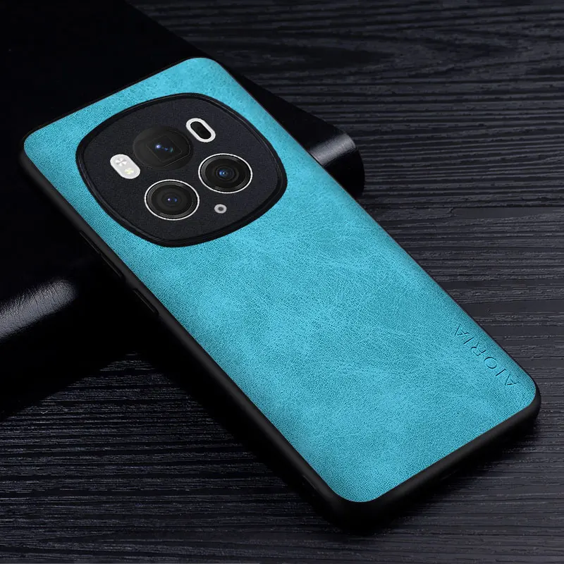 Premium PU Leather Scratch-Resistant Phone Case - Solid Color Cover
