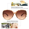 JM Large Round Bifocal Reading Sunglasses for Women Vintage Oversized Lady Reading Glasses UV400 5
