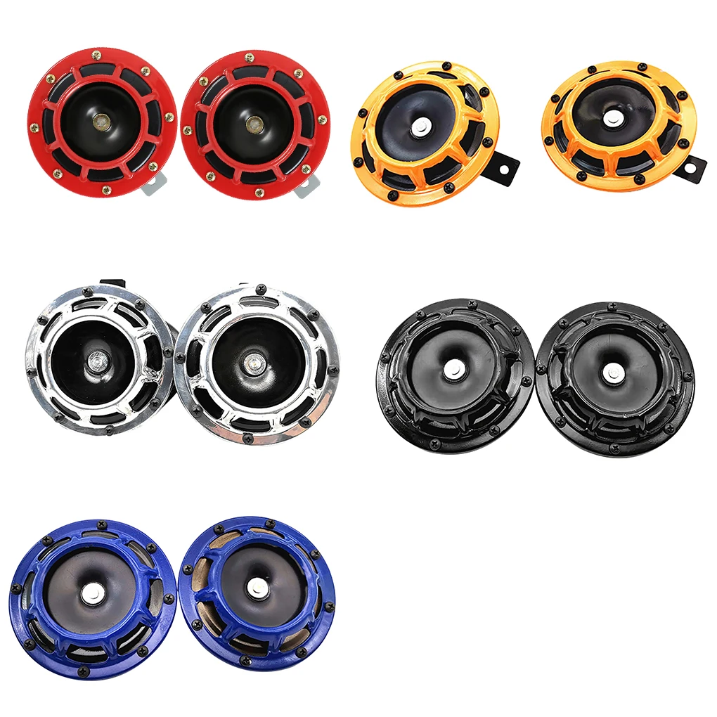 

2 Pieces Car Horns 12V Motorcycle Modified Trumpets Super Loud Electric Loudspeaker for Truck RV Red