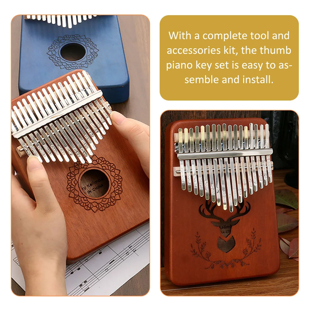 Kalimba Shrapnel DIY Accessories 17 Keys Supplies Kit Bridge Replacement Tuning Hammer Thumb Piano Music Musical instruments musical instrument