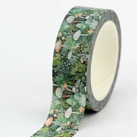 NEW 1PC 10M Decor Forest Leaves Mushrooms and Ferns Washi Tape for Scrapbooking Craft   Masking Tape Cute Journal Stationery 1