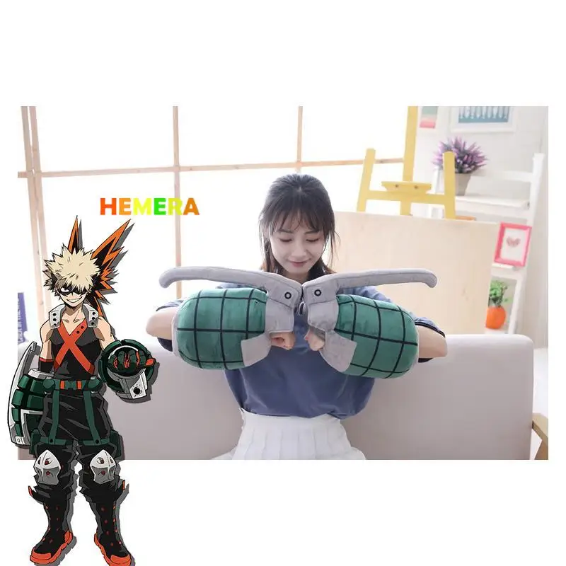 

My Hero Academia Katsuki Bakugou Gloves Wrist Weapon Soft Pillows Stuffed Plush Toys Cosplay Costume Gift