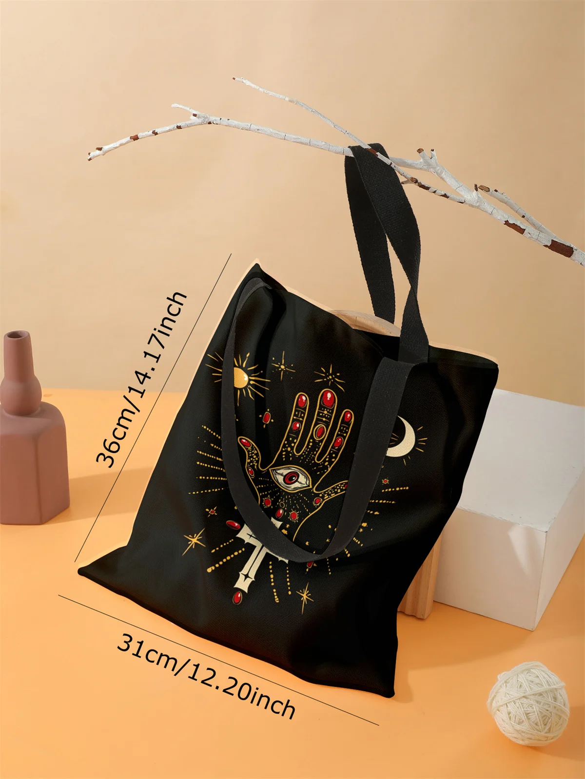 Printed casual handbag, reusable fashionable backpack, multifunctional handbag, canvas shopping bag