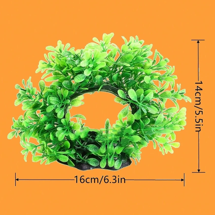 Plastic Manmade Water arched door Plant Grass Green Tortoise Fish Tank Aquarium Aquatic Decorative Landscape Supplies