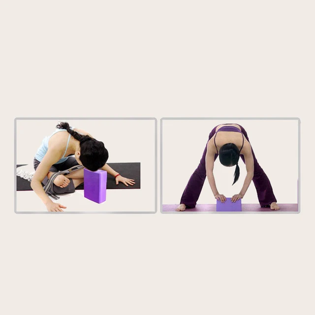 High Density Yoga Blocks -Firm EVA Foam Bricks - Gymnastics Block for Muscle Pain and Stress Purple 2