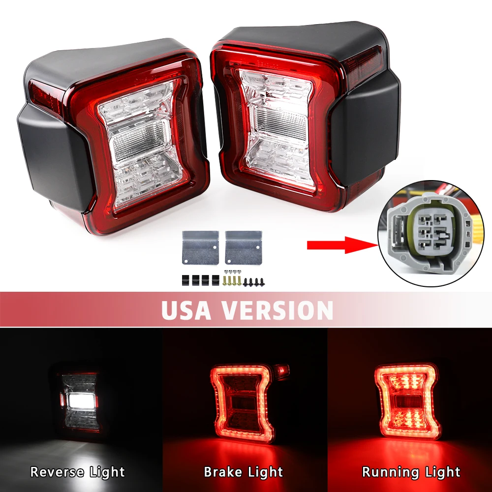 2x для Jeep Wrangler JK 2007-2017 Світлодіодні задні ліхтарі Задні гальмівні ходові ліхтарі Задні DRL