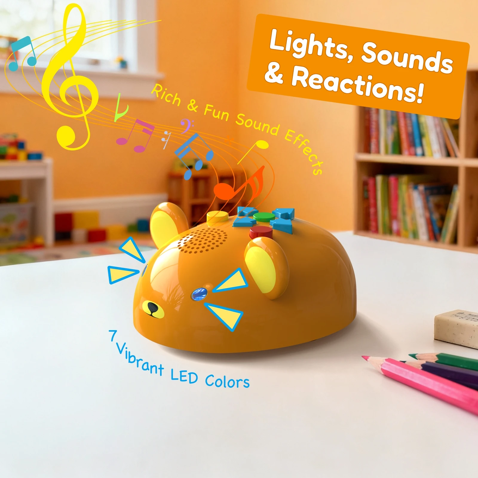 Apitor First Coding Robot Bear, Giocattolo STEM senza schermo con luci LED e suoni, Kit di apprendimento genitore-figlio, Regalo di compleanno per bambini dai 3 anni in su - immagine 3