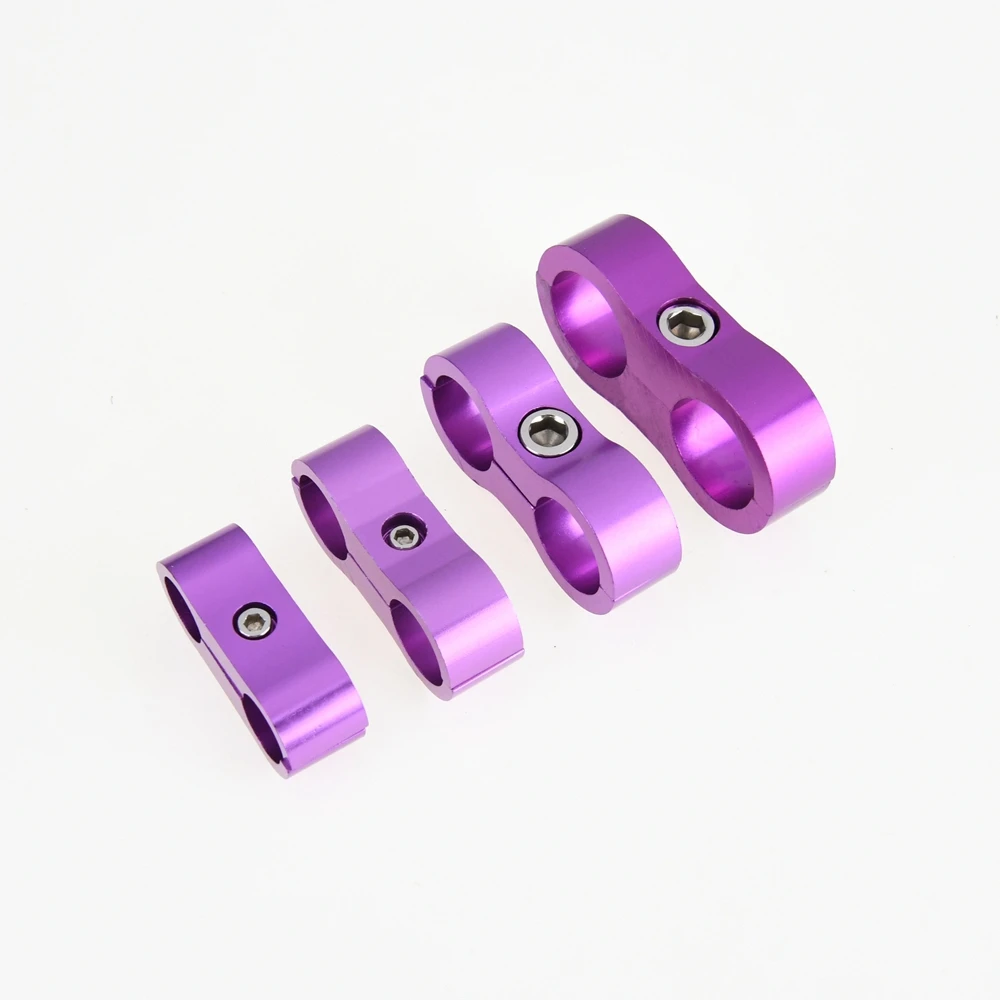Qiilu Slangseparator Klem,Auto Modificatie AN8 Universele Aluminium Olie Slang Buis Scheidingselement Klem (Zilver