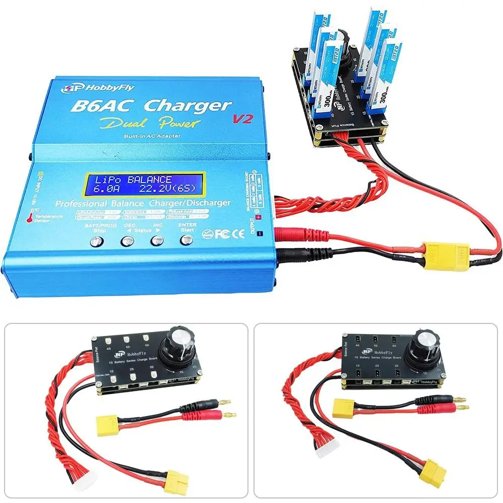 Chargeur multiport Lipo 1S 1.5A PH2.0 BT2.0 GNB27 pour drone whoop