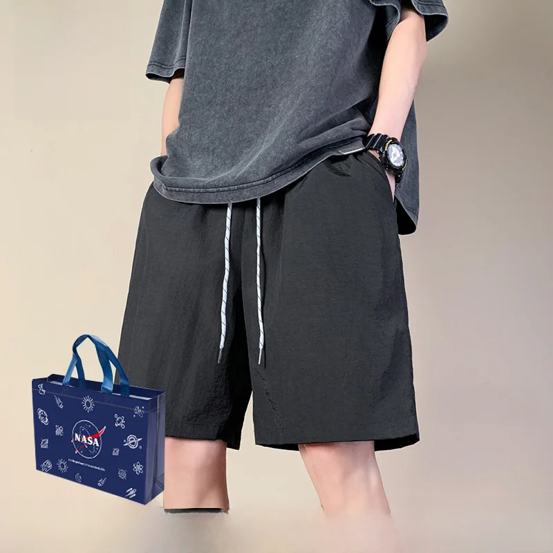 짠 멋진 반바지 남성 여름 아메리칸 스타일 트렌디 루즈핏 캐주얼 5피스 바지 플..