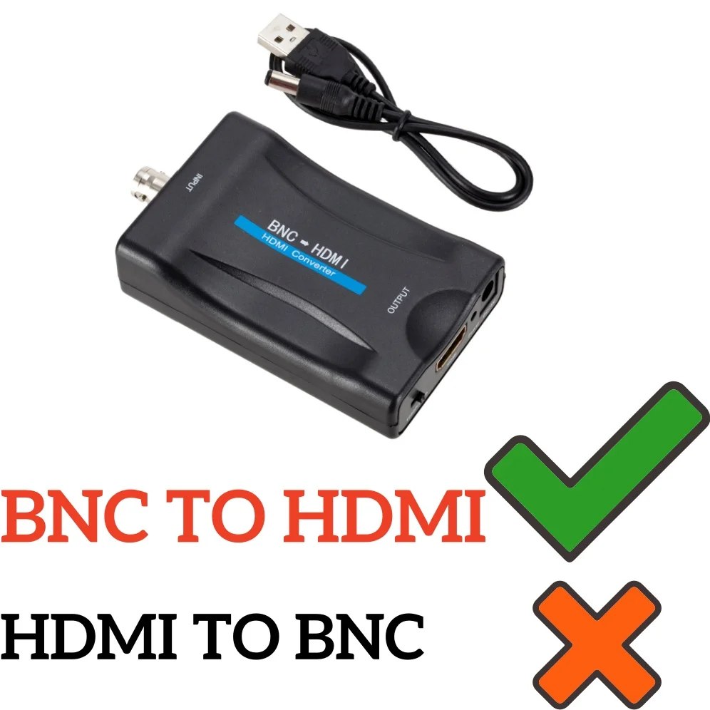 BNC to HDMI-Compatible Converter Adapter Female CVBS BNC HD Coax 1080P Output HD