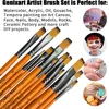 12pcs Premium Flat Art Paintbrush Set - Durable Anti-Shedding Synthetic Nylon Bristles for Watercolor Acrylics Gouache Painting 4