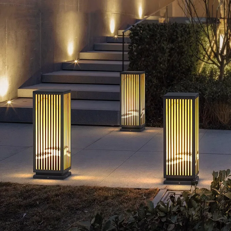 LED Stainless Steel LED Lawn Lamp 110V 220V Lmitated Marble Street Light For Garden Landscape Courtyard chapiter Fence Lighting
