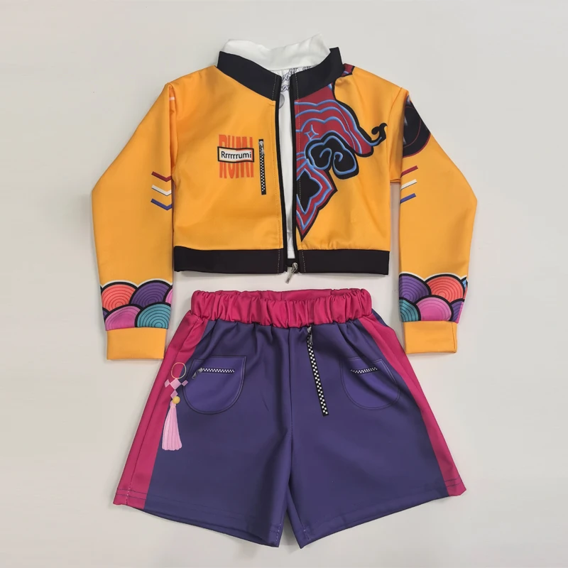 Full set of the Demon Hunters costume displayed on a flat surface