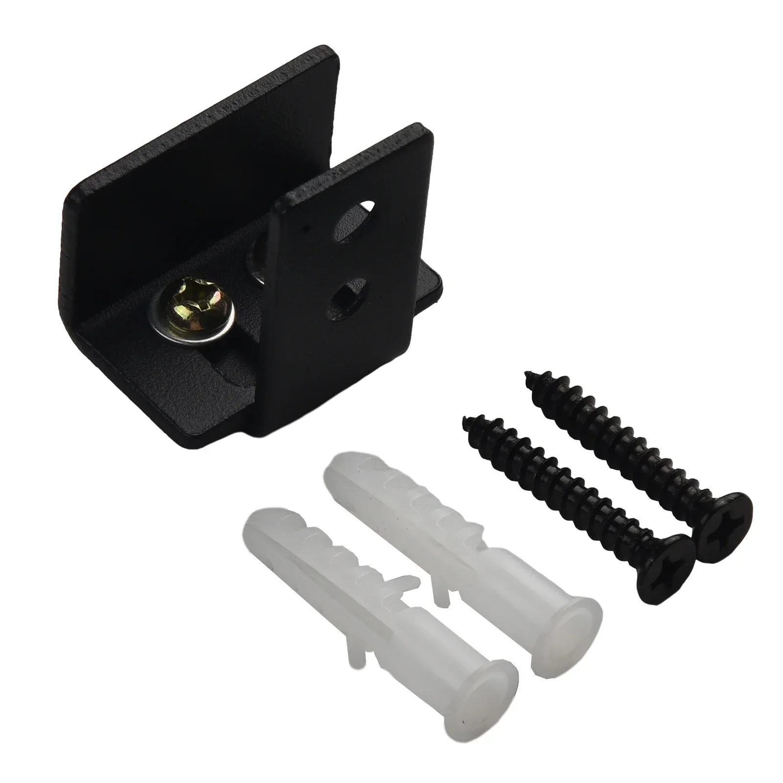 Adjustable Barn Door Guides Floor Guide For Sliding Barn Door Black Wall Guide With Screws Black Stainless Steel sliding barn door guide