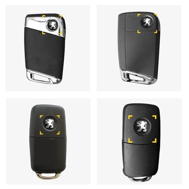 푸조 508 308 3008 307 207 208 2008 306 406 4008 5008 206 408 407 301용 14mm 알루미늄 자동차 키 장식 스티커 데칼 3개