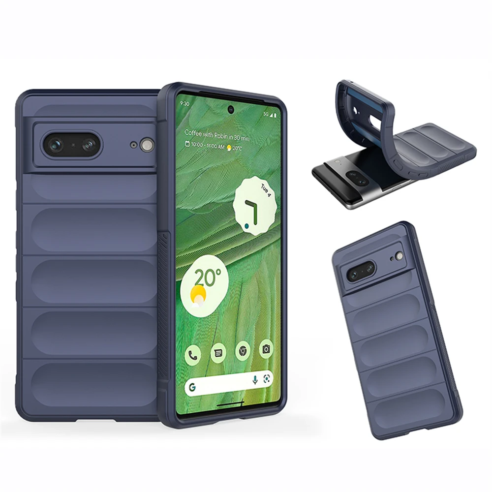

Rugged Shockproof Case for Google Pixel 6a 7a 7 8 Pro Durable Soft Silicone Air Cushion Cover with Microfiber Lining