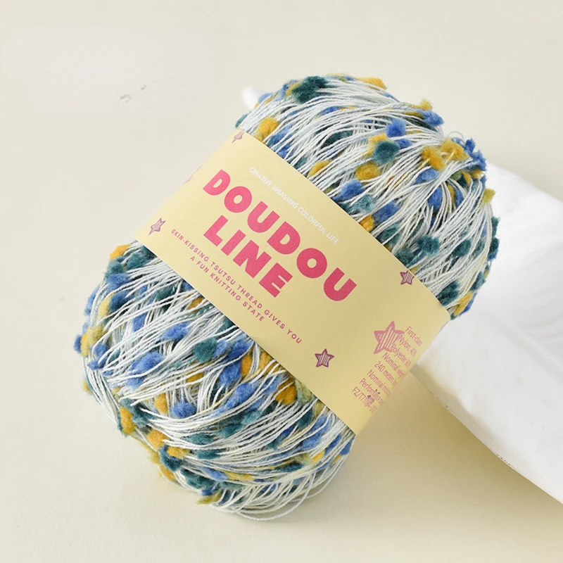 50g Ping Pong Yarn Colored Bean Thread, DIY Knitted Gloves,Hats,Scarves, Crochet Thread, Soft Knitting Wool Yarn, Christmas Gift 6