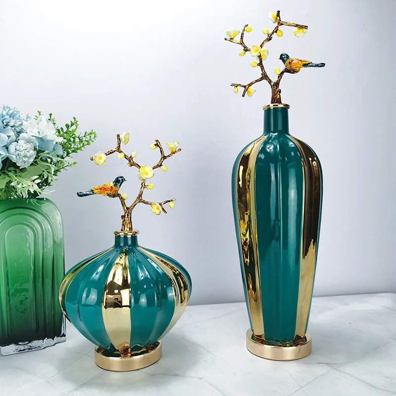 

Новая ваза в китайском стиле для крыльца, высококачественное и атмосферное украшение для дома, высокий декор для гостиной, винного шкафа