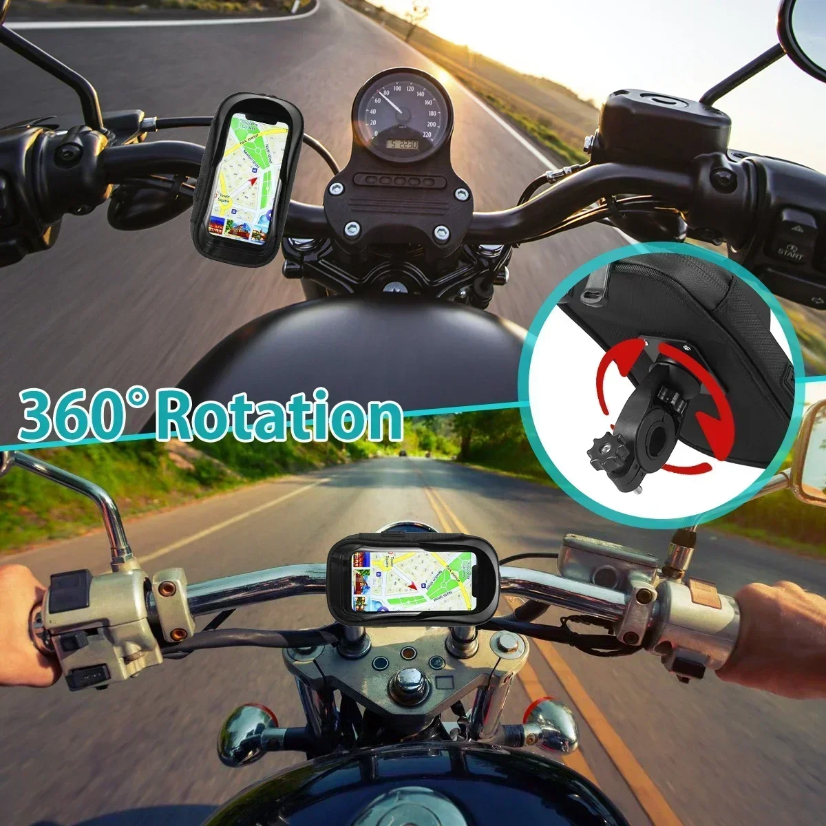 Phone Holder 360 Rotation Waterproof for Bicycle