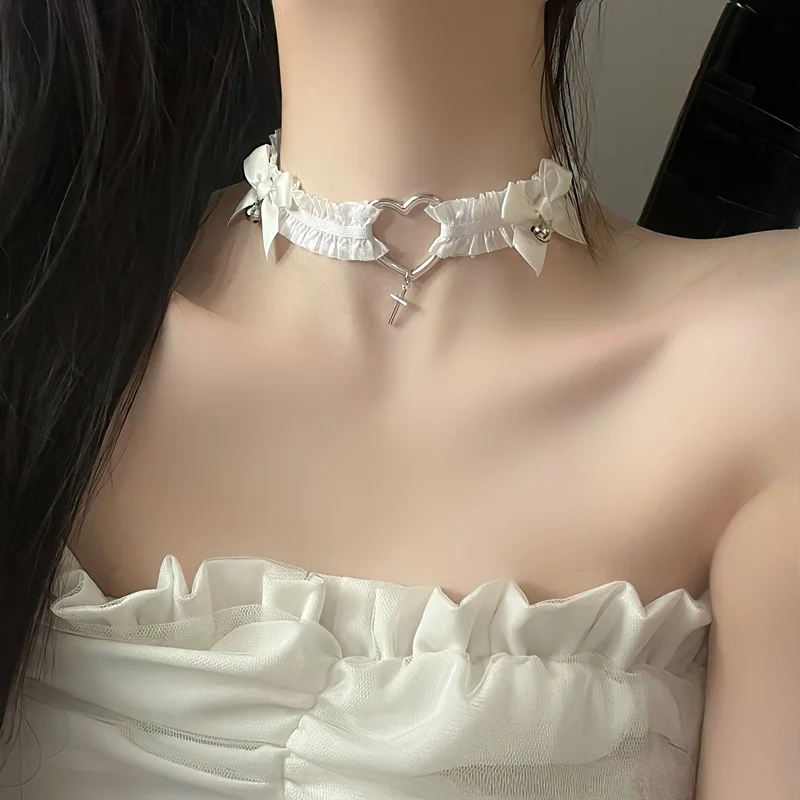 

lolita accessories Bow bell lace collar neckband choker neck accessories neck accessories collarbone kawaii accessories