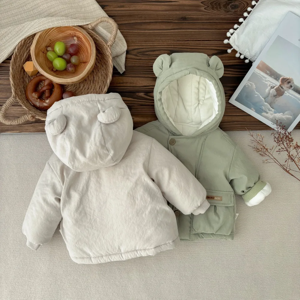 Description Picture 4 of itemKids Baby Girls Boys Thicken Fashion Clothing Top Outwear , 2024 Winter New in Toddler Kids Solid Color Jacket 0-3Y