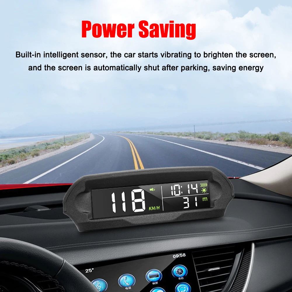 Car Solar Wireless Headup Display GPS LCD Digital Speedometer Overspeed Alarm KMH/MPH Time/Altitude/Temperature/Speed Display car hud display,car head up display,car display screen